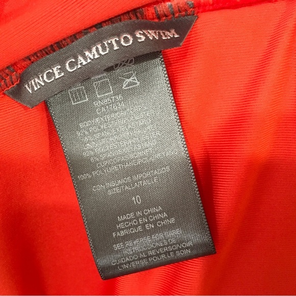 New Vince Camuto Swim Tangerine Orange One Piece SwimSuit Swimwear Size 10 - Picture 7 of 7